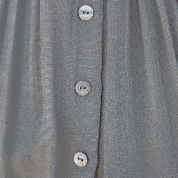 Gray Gauze Boho Button Maxi Dress - Picture 7 of 8